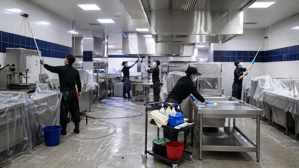식당 주방 대청소 작업팀