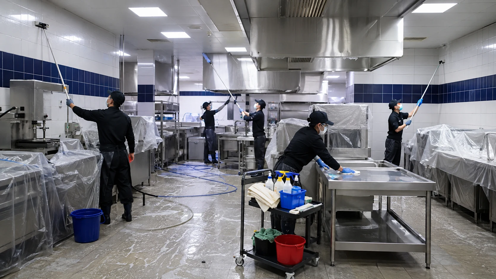 식당 주방 대청소 작업팀